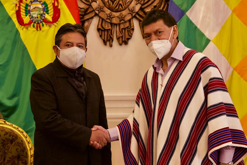 Vicepresidente David Choquehuanca se reunió hoy con el Secretario Técnico del  FILAC para abordar temas referidos a derechos y desarrollo de los pueblos indígenas